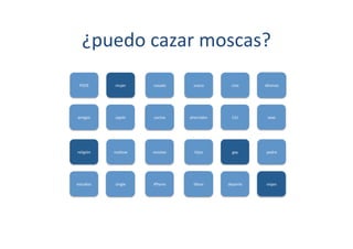 ¿puedo	
  cazar	
  moscas?	
  
  PSOE	
        mujer	
      casado	
         sueco	
         cine	
      idiomas	
  




amigos	
       Japón	
       cocina	
       ahorrador	
       CIU	
         sexo	
  




religión	
     ma[sse	
      revistas	
        hijos	
        gay	
        padre	
  




estudios	
      single	
     iPhone	
         libros	
      deporte	
      viajes	
  
 