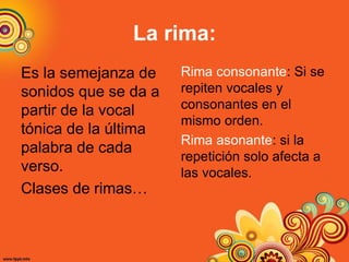 Clase castellano 5°-02-21-17_poema_estrofa_verso_rima | PPTX