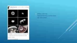  Utiliza dichas 
herramientas como foro 
de discusión. 
 