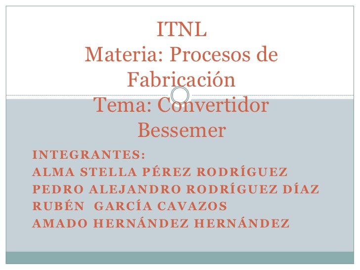 Clase convertidor bessemer