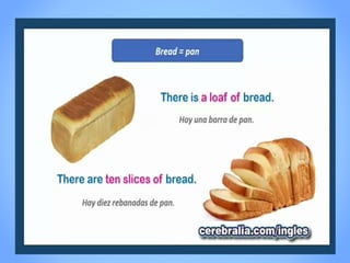 Clase countables and uncountables about food