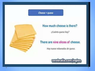 Clase countables and uncountables about food