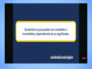 Clase countables and uncountables about food