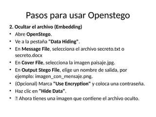 Openstego Error Message CRIPTOGRAFÍA BASICA EN POWER POINT - CS | PPTX