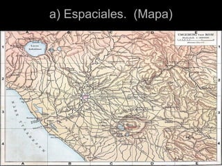 a) Espaciales. (Mapa)a) Espaciales. (Mapa)
 