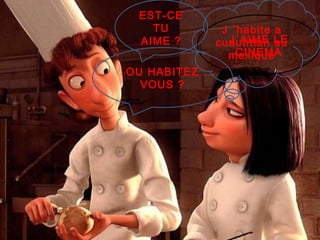 J´AIME LE CINEMA EST-CE TU AIME ? OU HABITEZ VOUS ? J ´habite a cuautitlan au mexique 