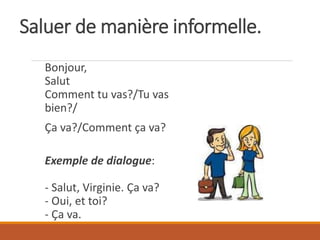 Classe De Francais Les Salutations
