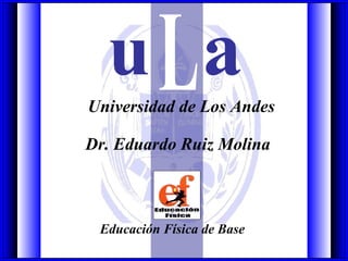  
 
 
 
 
    Universidad de Los Andes
 
 
 
    Dr. Eduardo Ruiz Molina



     Educación Física de Base
 