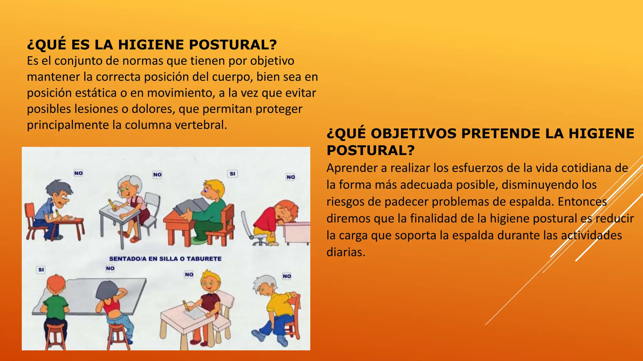 CLASE EDUCACION FISICA LA HIGIENE POSTURAL | PPTX