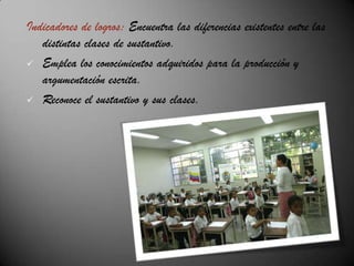 Identificar el sustantivo y sus diferentes clases. Nombrando Sustantivos