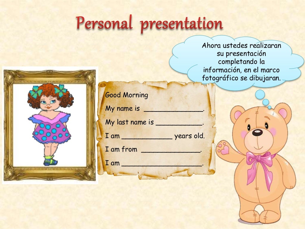 LOS SALUDOS Y PRESENTACIÓN PERSONAL EN INGLES