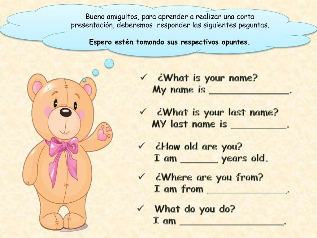 LOS SALUDOS Y PRESENTACIÓN PERSONAL EN INGLES