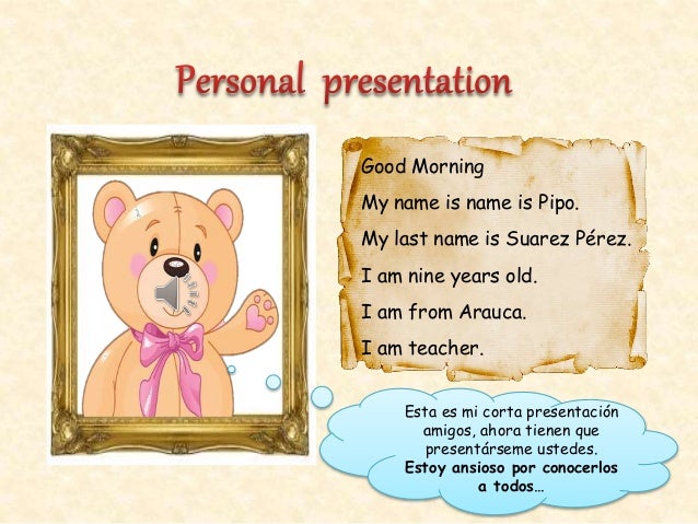 LOS SALUDOS Y PRESENTACIÓN PERSONAL EN INGLES