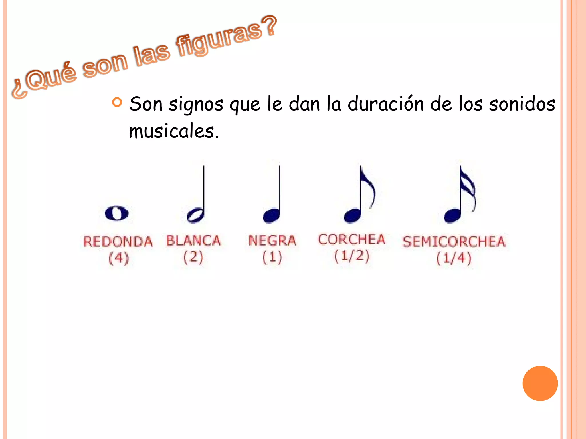 Son signos que le dan la duración de los sonidos musicales.