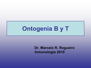 Ontogenia B y T
Dr. Marcelo R. Regueiro
Inmunología 2019
 
