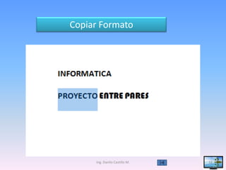 Copiar Formato




     Ing. Danilo Castillo M.   14
 
