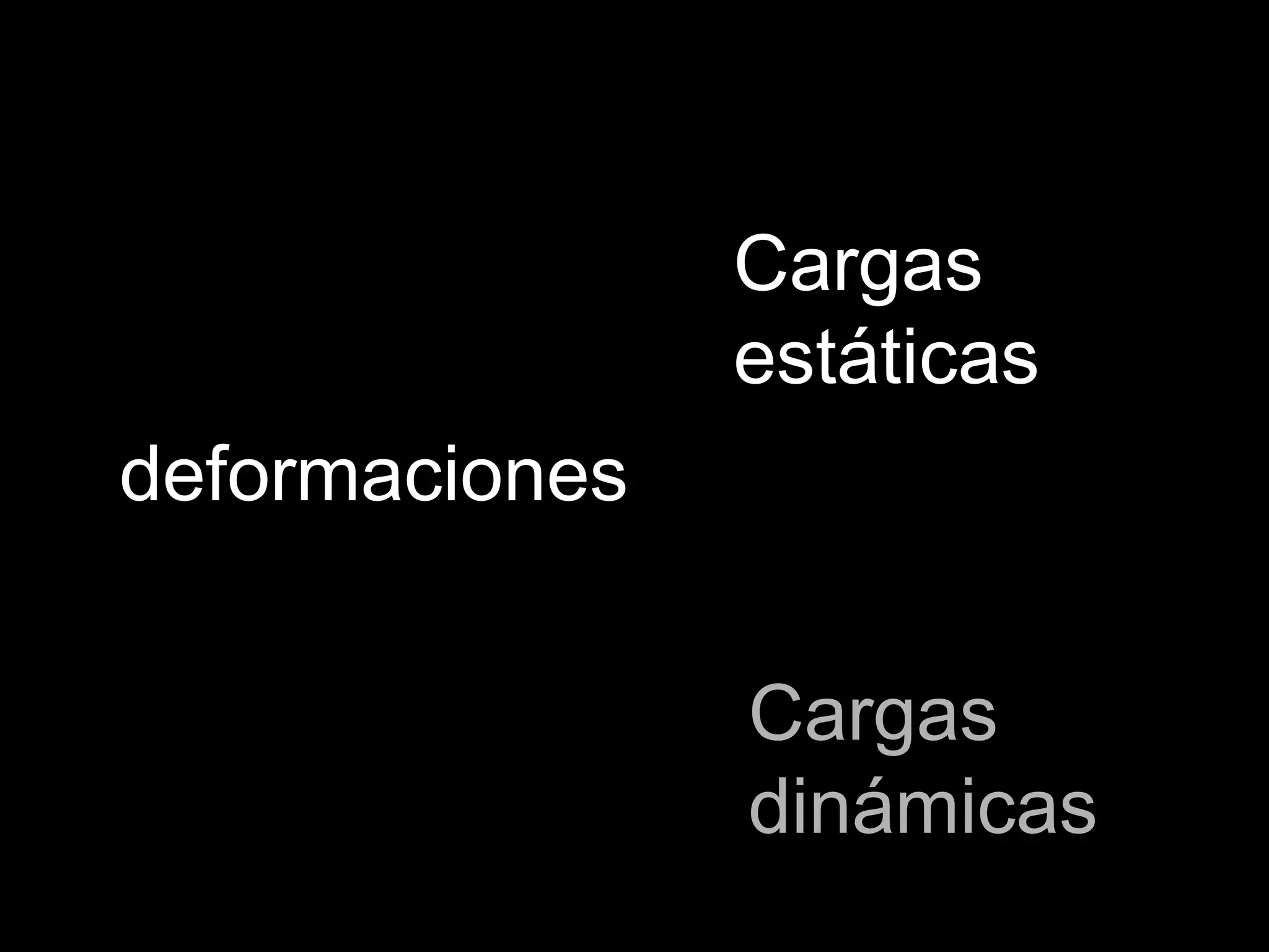 Cargas dinámicas Cargas estáticas deformaciones