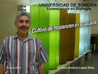 UNIVERSIDAD DE SONORA
Licenciatura en Biología
Dr. José Antonio López Elías8/Junio/2010
 