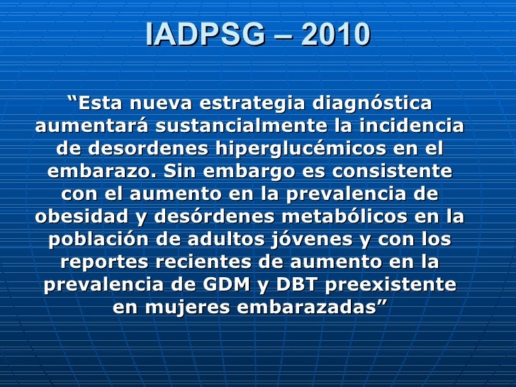 Diabetes Gestacional 2010 Diabetes Gestacional 2010