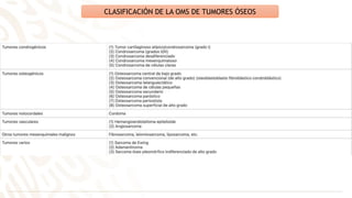 CLASIFICACIÓN DE LA OMS DE TUMORES ÓSEOS
 