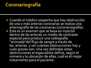 Arteria Coronaria Izquierda.
1.-Tronco común.
2.-Arteria DescendenteAnterior (DA).
Las ramas de la Descendente Anterior (D...