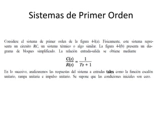 Sistemas de Primer Orden
 