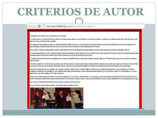 CRITERIOS DE AUTOR
 