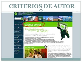 CRITERIOS DE AUTOR
        17
 