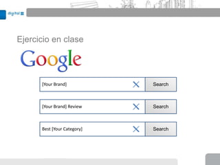 Ejercicio en clase




      [Your Brand]           Search



      [Your Brand] Review    Search



      Best [Your Category]   Search
 