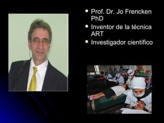  Prof.

Dr. Jo Frencken

PhD
 Inventor de la técnica
ART
 Investigador científico

 