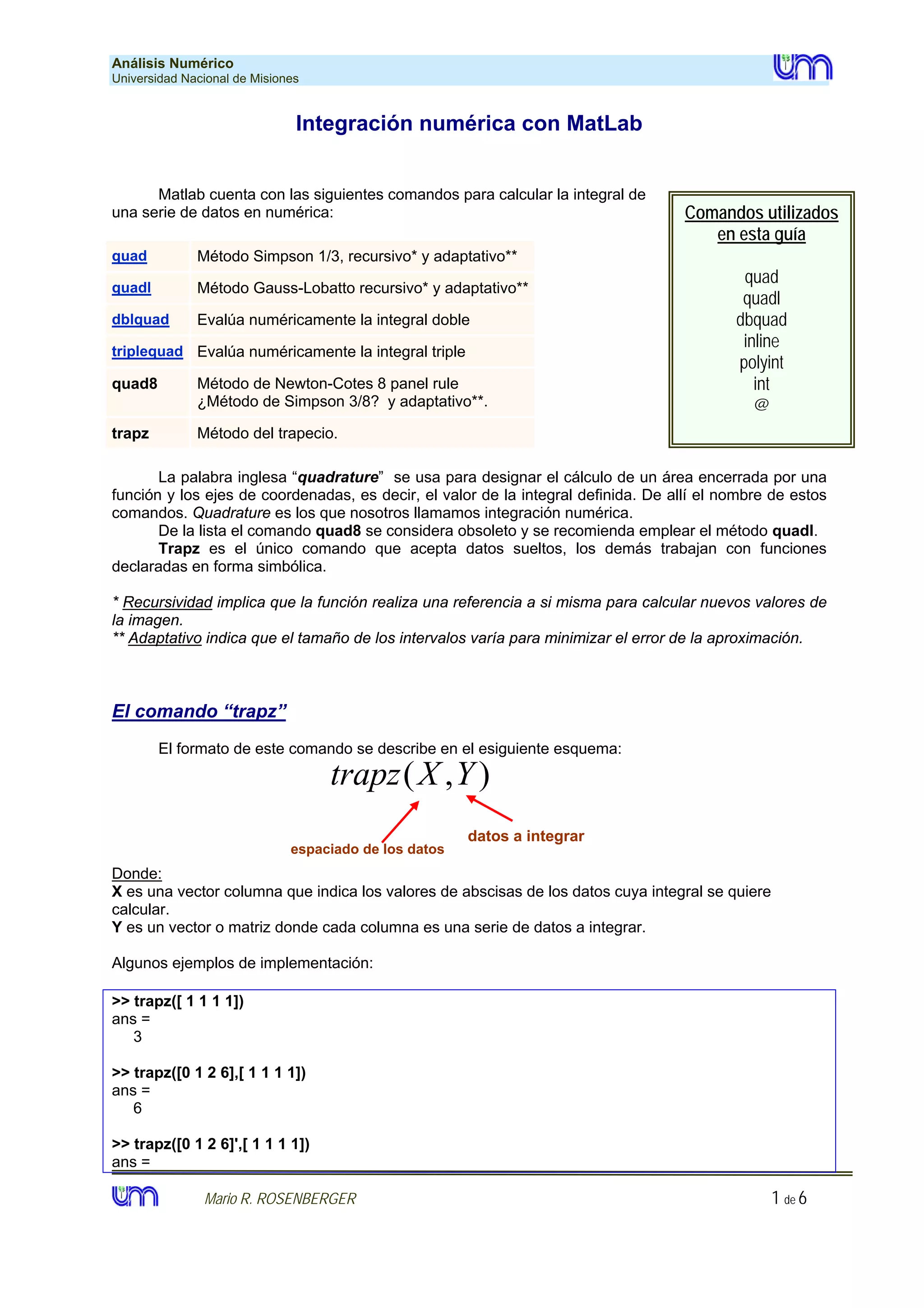 Clase integracion matlab | PDF