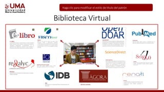 Haga clic para modificar el estilo de título del patrón
Mgtr. Q.F. Pablo A. La Serna La Rosa 13
Biblioteca Virtual
 