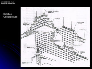 Detalles Constructivos UNIVERSIDAD DE TALCA Escuela de Arquitectura 