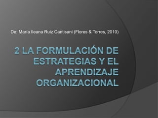 De: María Ileana Ruiz Cantisani (Flores & Torres, 2010) 
 
