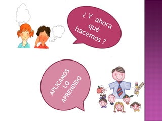 ¿ Y
ahoraquéhacemos ?
APLICAMOSLO
APRENDIDO
 