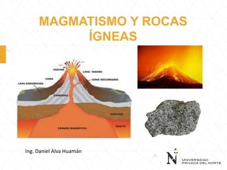 MAGMATISMO Y ROCAS 
ÍGNEAS 
Ing. Daniel Alva Huamán 
 