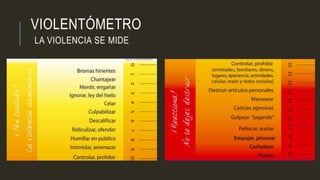 VIOLENTÓMETRO
LA VIOLENCIA SE MIDE
 