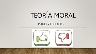 TEORÍA MORAL
PIAGET Y KOHLBERG
 