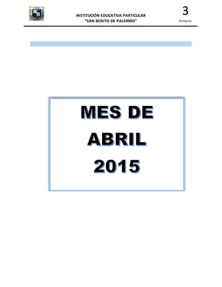 INSTITUCIÓN EDUCATIVA PARTICULAR
“SAN BENITO DE PALERMO”
3
Primaria
 