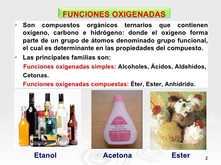 FUNCIONES ORGÁNICAS OXIGENADAS