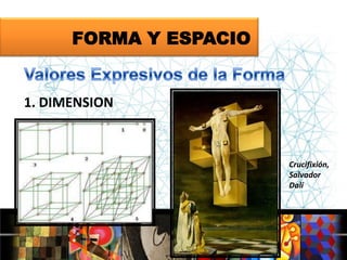 FORMA Y ESPACIO

1. DIMENSION

Crucifixión,
Salvador
Dalí

 