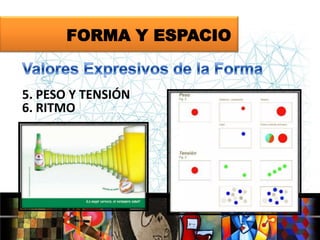 FORMA Y ESPACIO

5. PESO Y TENSIÓN
6. RITMO

 
