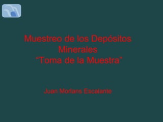Muestreo de los Depósitos
Minerales
“Toma de la Muestra”
Juan Morlans Escalante
 