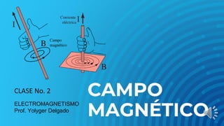 CAMPO
MAGNÉTICO
ELECTROMAGNETISMO
Prof. Yolyger Delgado
CLASE No. 2
 