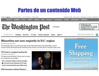 Partes de un contenido Web
 