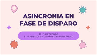 1) EL AUTOCICLADO
2) EL RETRASO EN EL DISPARO Y EL ESFUERZO FALLIDO
ASINCRONIA EN
FASE DE DISPARO
 