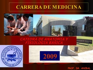 CARRERA DE MEDICINA CATEDRA DE ANATOMIA Y FISIOLOGIA BASICA 2009 PROF. DR. ANIBAL OJEDA 