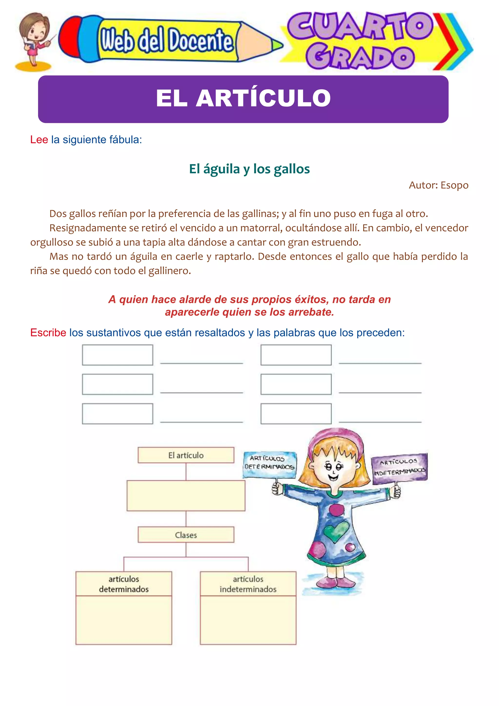 Clases De Adjetivos Para Cuarto Grado De Primaria Web Del Docente
