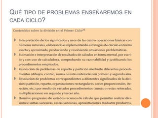 QUÉ TIPO DE PROBLEMAS ENSEÑAREMOS EN
CADA CICLO?
 