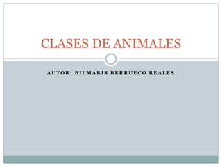 CLASES DE ANIMALES 
AUTOR: BILMARIS BERRUECO REALES 
 